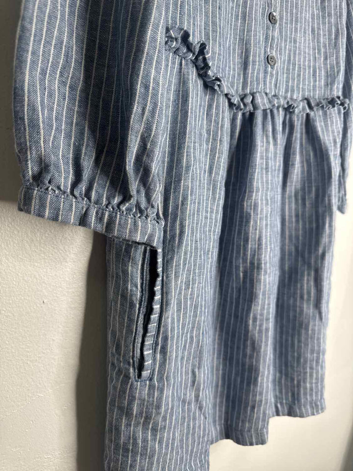 Garnet Hill Size 2 Blue Striped long sleeve dress