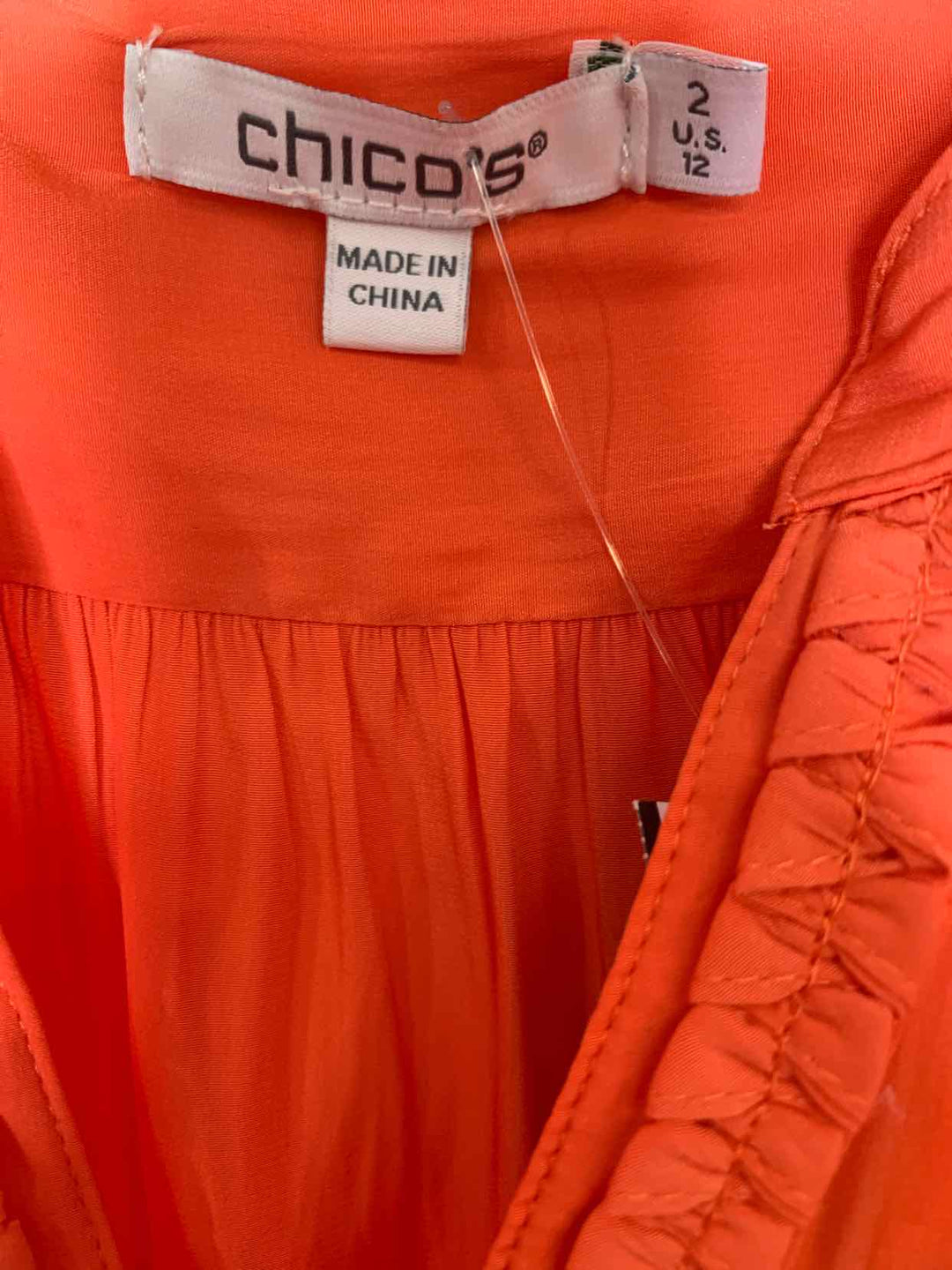 Chicos Women Size 2 Orange long sleeve top