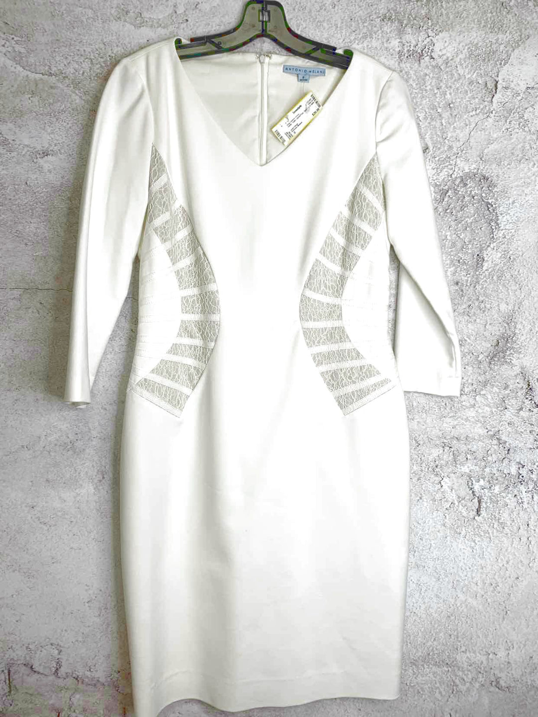 Antonio Melani Size 8 White Laced/Tied long sleeve dress Antonio Melani Size 8 White Laced/Tied long sleeve dress