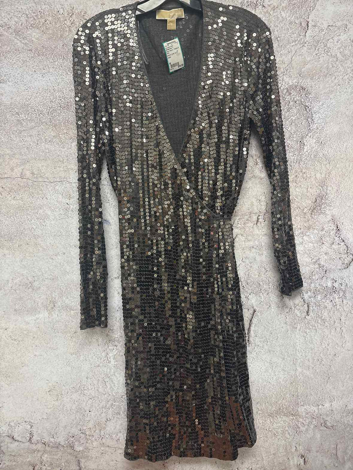 Michael Kors Size M Silver long sleeve dress