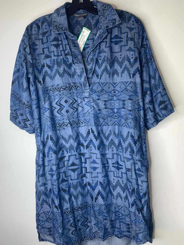 Women Size S Chelsea and Theodore Blue long sleeve dress