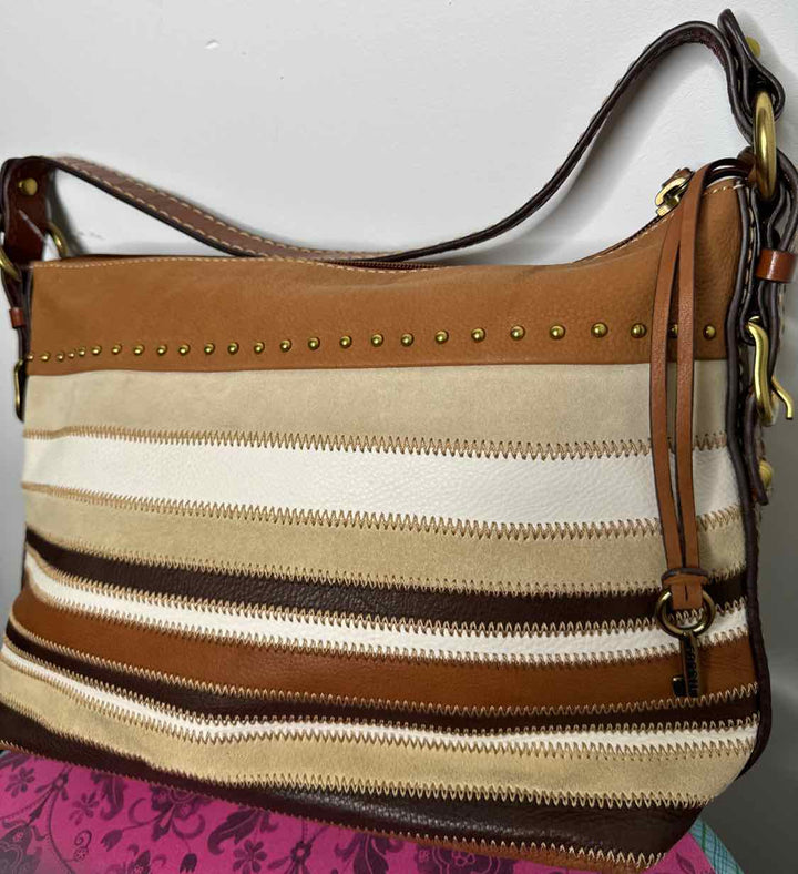 Fossil striped shoulder bag