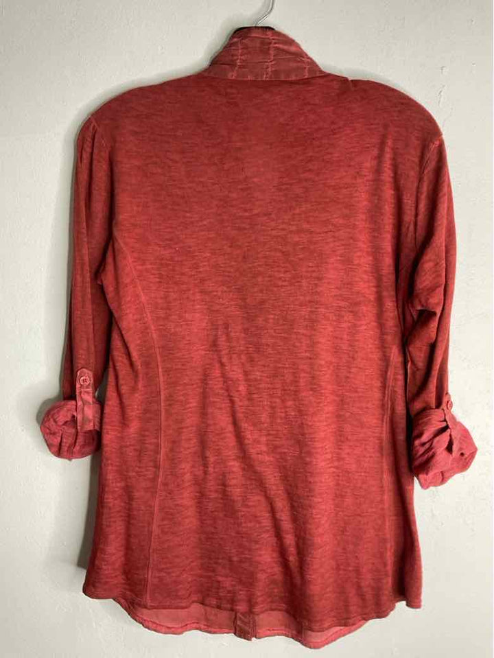 Reba Size S Rust Button Down Embroidered long sleeve top