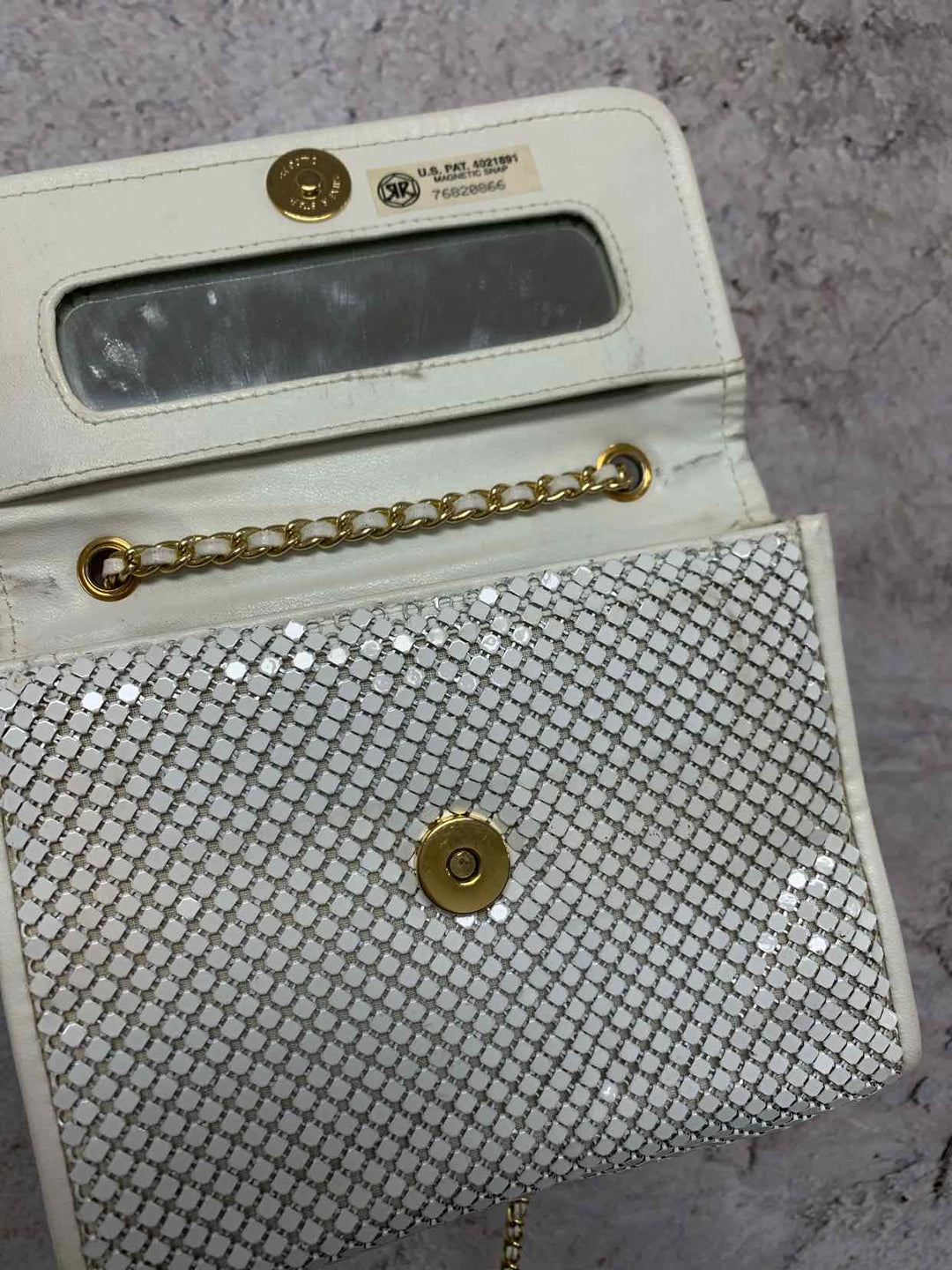 Whiting and Davis White evening bag