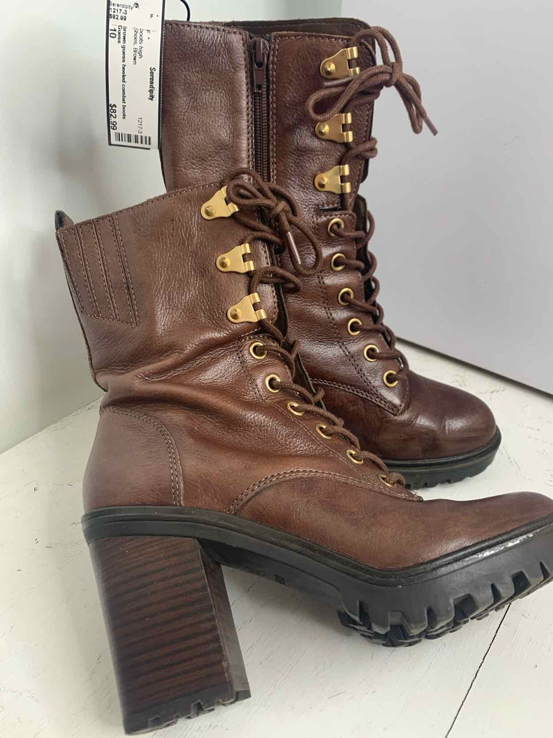 Guess Brown W Shoe Size 10 boots high