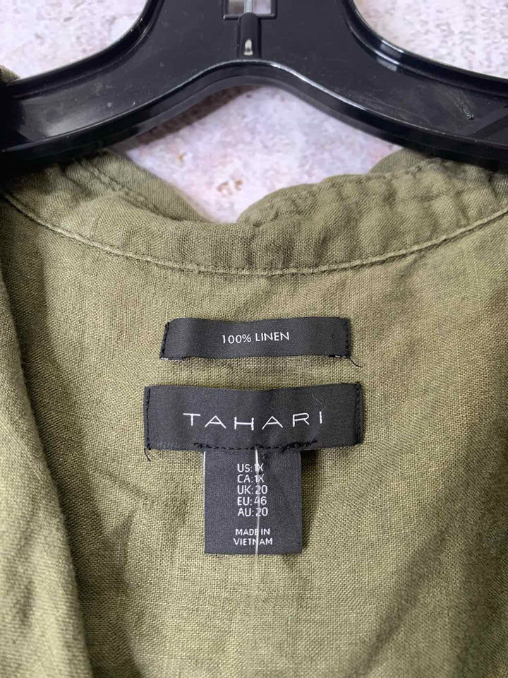 Women Size 1X Tahari Olive sleeveless dress