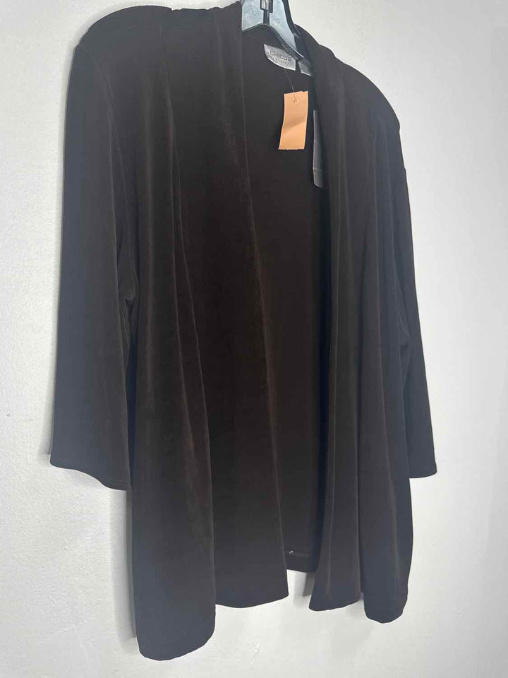Chicos Size 3 Brown NWT Solid cardigan