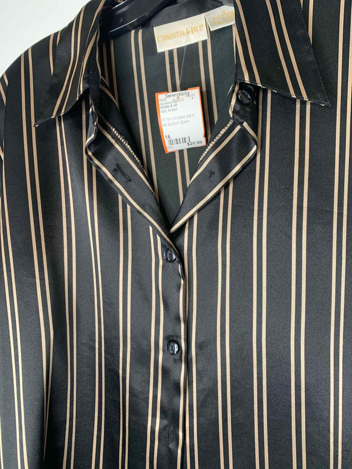 Christie & Jill Women Size 16 striped long sleeve top