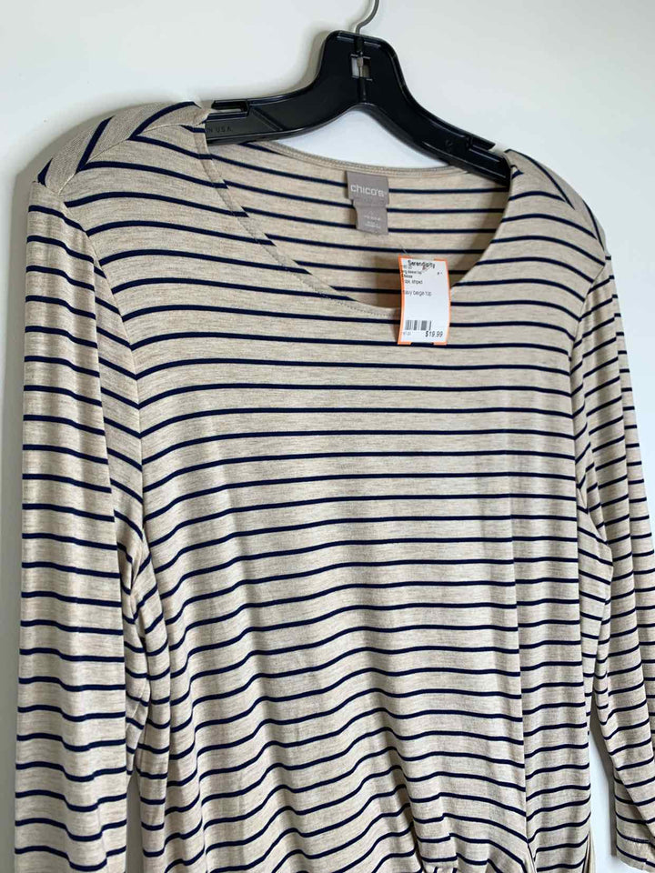 Chicos striped long sleeve top