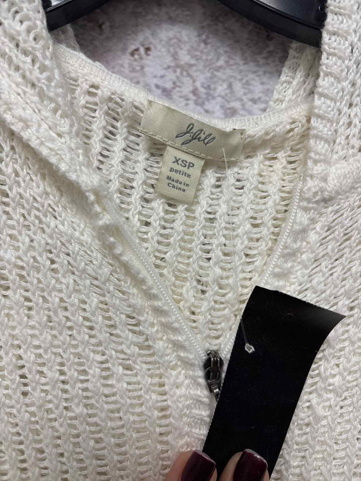 J Jill Women Size XS White cardigan