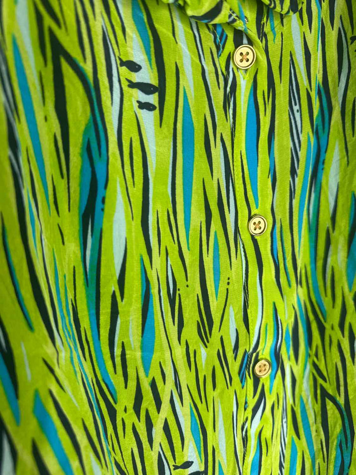 Lilly Pulitzer Size 4 Lime Green Button Down Navy sleeveless
