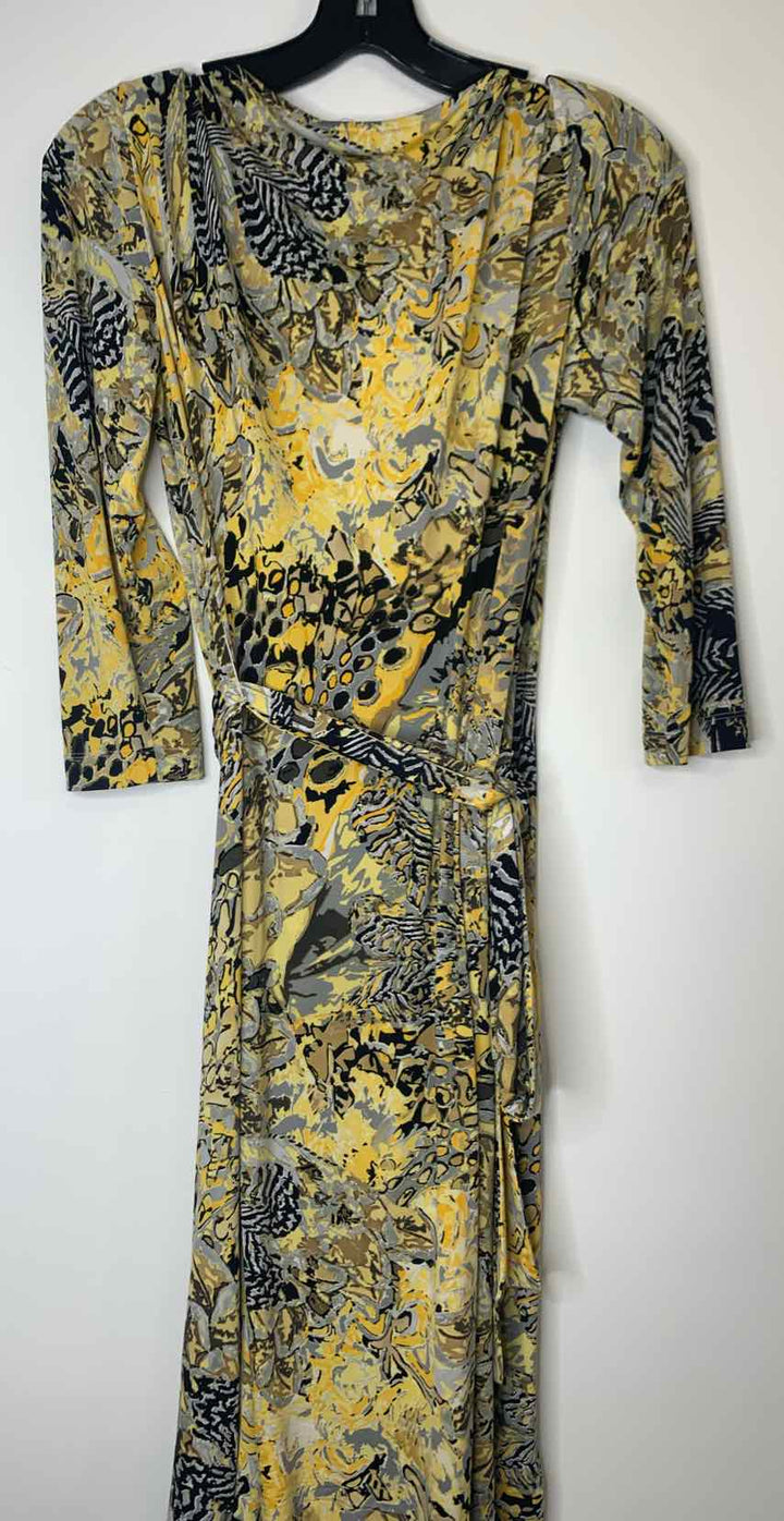 Women Size 4 Tahari Yellow long sleeve dress