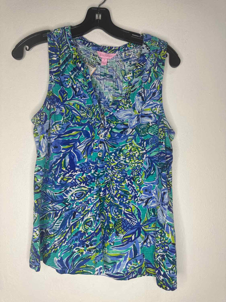 Lilly Pulitzer Size S Blue Paisley short sleeve top